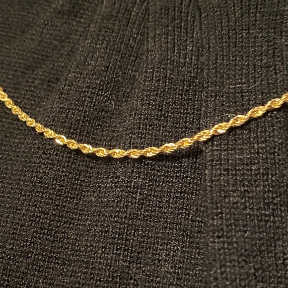 Jewelry - 18k solid yellow Gold 22 inch Rope Chain Necklace 2.5 mm, 1.9 grams